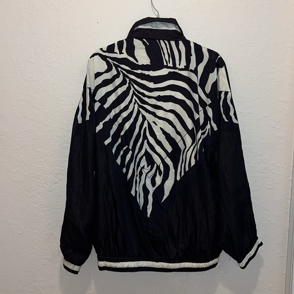 Vintage 90s 80s Argee Sports Women's lightweight Windbreaker Zebra Style Jacket - Picture 4 of 9